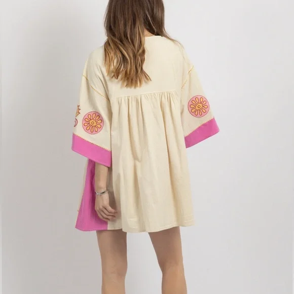 Sunday Up. REDUCED! Babydoll Caftan Style Dress. Size LG. Mini. - Picture 3 of 10